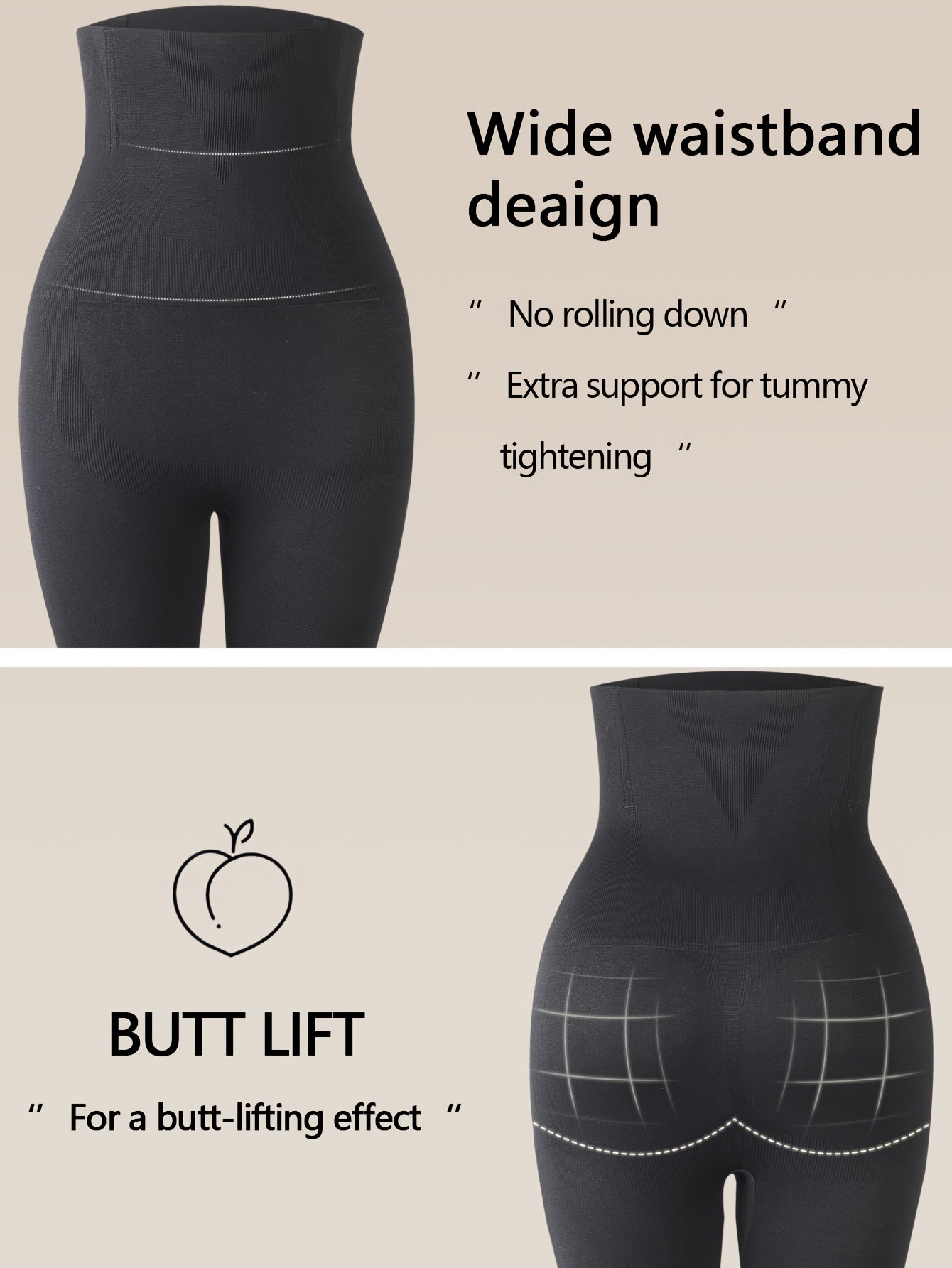 Leggings de yoga à taille haute avec contrôle de l'abdomen - pour lever les fesses, mélange extensible de nylon et d'élasthanne, tissu tricoté non transparent, longueur de cheville avec appel à la transformation avant et après,